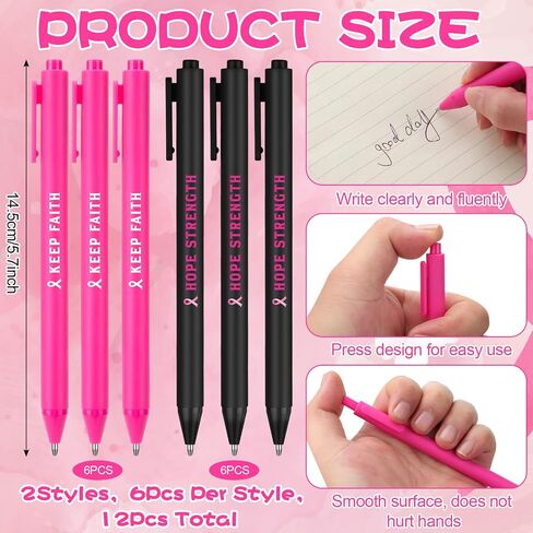 24 Pcs Breast Cancer Awareness Gifts Ribbon Notepad Pen for Black Women in Saudi Arabia