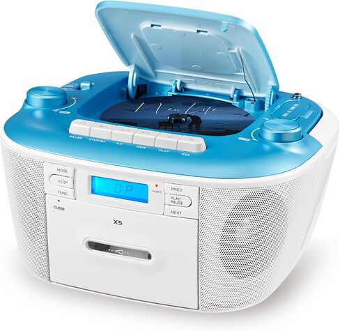 Gelielim مشغل الأقراص المضغوطة Boombox، Bluetooth Boombox مع راديو FM، مشغل أقراص مضغوطة محمول مع مكبرات الصوت، مشغلات الأقراص المضغوطة للمنزل مع جهاز التحكم عن بعد، مقبس سماعة الرأس يدعم CD-R/RW/MP3، USB، هدايا للوالدين in Kuwait