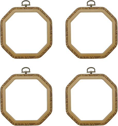 T Tulead Embroidery Hoops Rectangle Embroidery Rings 5.9"x4.92" Cross Stitch Hoop Display Frame Wall Decorations Pack of 4 in Kuwait
