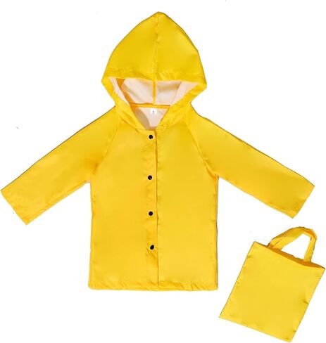Taiduosheng Age 2~10 Kids Hooded Button Down Jacket Rain Jacket Raincoat with Bow Cover Long Rainwear in Saudi Arabia