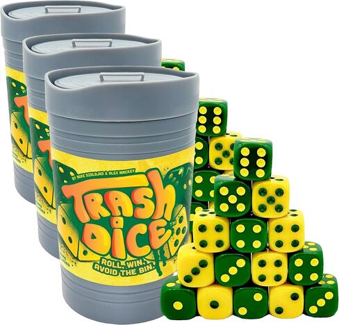 Big Discoveries Trash Dice Fast-Paced Family Dice Game | Exciting 2-Player Board and Dice Game with Trash Can and 40 Piece Dice Set | for Travel, Party, and Games Night in Saudi Arabia