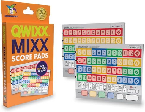 Gamewright Qwixx Mixx - Genuine Enhanced Game Play Add-On Replacement Scorecards for Qwixx - A Fast Family Dice Game, 8 + years in Saudi Arabia