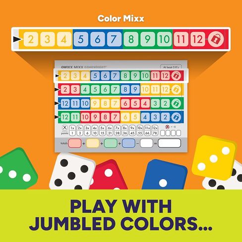 Gamewright Qwixx Mixx - Genuine Enhanced Game Play Add-On Replacement Scorecards for Qwixx - A Fast Family Dice Game, 8 + years in Saudi Arabia