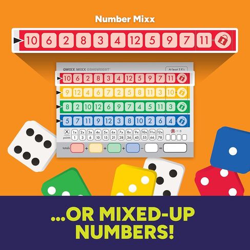 Gamewright Qwixx Mixx - Genuine Enhanced Game Play Add-On Replacement Scorecards for Qwixx - A Fast Family Dice Game, 8 + years in Saudi Arabia