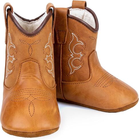 MAMTAKON Real Leather Soft Sole Cowboy Boots for Baby Infant Toddler Boys Girls Newborn Crib Prewalkers Or Special Occasion in Kuwait