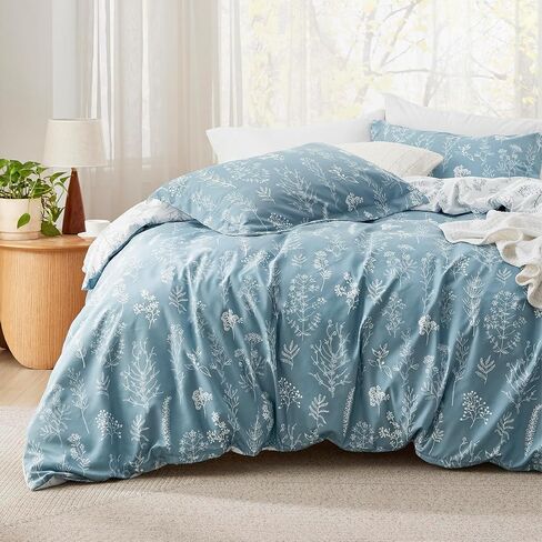 Bedsure Duvet Cover Queen Size - Reversible Cute Floral Duvet Cover Set with Zipper Closure, White Bedding Comforter Cover, 3 Pieces, 1 Duvet Cover 90"x90" and 2 Pillow Shams 20"x26" in Kuwait