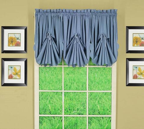 Today's Curtain, Orleans Scallop Curtain, White 63" Swagger Pair, 80" W x 63" L, White in Kuwait