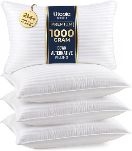 Utopia Bedding Bed Pillows for Sleeping Standard Size (Light Grey), Set of 2, Cooling Hotel Quality, for Back, Stomach or Side Sleepers in Kuwait