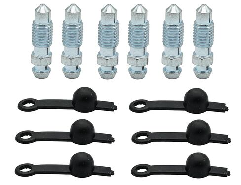 6 PCS Brake Bleeder Screws, Bleeder Valve, Caliper Bleeder Screw with Rubber Cap 7/16-20 x 1.28 inch Length, H9415-6, 11410, 639510 in Kuwait