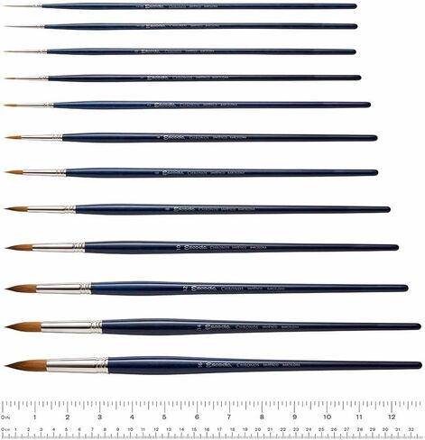 Escoda Chronos Series 3151 Artist Watercolor & Acrylic Paint Brush, Synthetic Toray Fiber & Red Sable Blend, Pointed Round, Size 2/0 in Kuwait