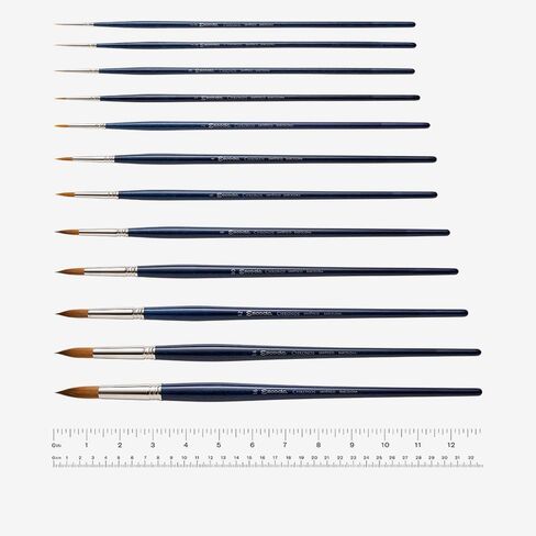 Escoda Chronos Series 3151 Artist Watercolor & Acrylic Paint Brush, Synthetic Toray Fiber & Red Sable Blend, Pointed Round, Size 2/0 in Kuwait