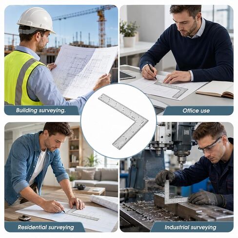 4 Inch by 6 Inch Framing Square Rulers, Stainless Steel L Shaped Ruler, 90 Degree Square L-Ruler, L Ruler Measuring Tool, Framing Rulers Measuring Tool for Engineers and Carpenter in Kuwait