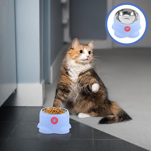 PET Bowl, Portable Feeding Dish Stainless Steel Non-Tipping Octopus Shaped in Kuwait