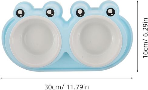 Double PET Feeding Bowls with Non Slip Sets Frog Shaped in Kuwait