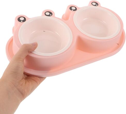 Double PET Feeding Bowls with Non Slip Sets Frog Shaped in Kuwait