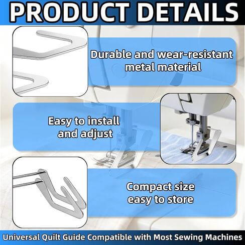 Quilting Guide Bar, 2 Pack, Universal Quilt Guide Compatible with Brother, Singer, Janome, Straight Sewing Guide for Most Sewing Machines in Kuwait