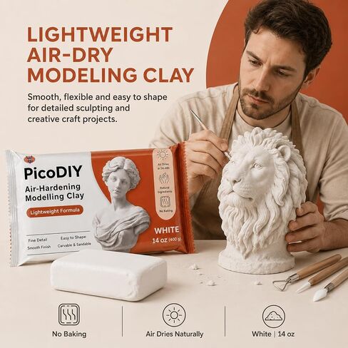 Air Hardening Modeling Clay - Lightweight Air Dry Clay for Arts and Crafts in Saudi Arabia