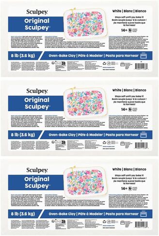 Sculpey Fun Express Original White, Non Toxic, Polymer Clay, Oven Bake Clay, 8 pounds Great for Modeling, Sculpting, Holiday, DIY and School Projects. Great for All Skill Levels. in Kuwait