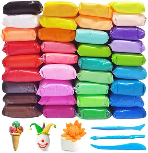 Xuyyicao 36 Colors Air Dry Clay,Magic Modeling Clay with Tools,Ultra Light DIY Modeling Clay for Kids,Children,DIY Crafts,Creative Art Crafts in Kuwait