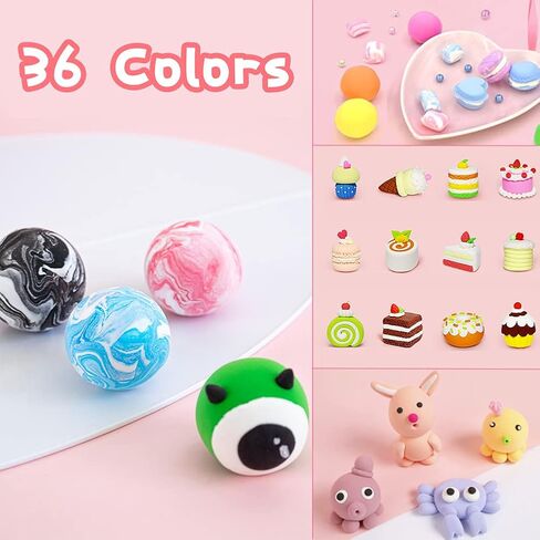 Xuyyicao 36 Colors Air Dry Clay,Magic Modeling Clay with Tools,Ultra Light DIY Modeling Clay for Kids,Children,DIY Crafts,Creative Art Crafts in Kuwait