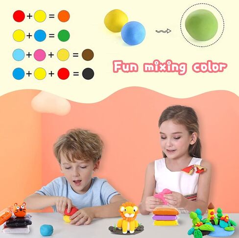 Xuyyicao 36 Colors Air Dry Clay,Magic Modeling Clay with Tools,Ultra Light DIY Modeling Clay for Kids,Children,DIY Crafts,Creative Art Crafts in Kuwait