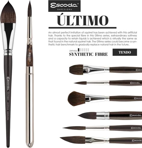 Escoda Ultimo Series 1530 Artist Watercolor and Acrylic Paint Brush, Synthetic Squirrel, Mop, Size 12 in Kuwait