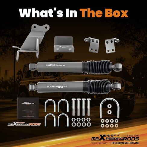 maXpeedingrods 2-8" for Ford F250 F350 Super Duty 4WD 1999-2004, Excursion 4WD 2000-2005, Lift Dual Steering Stabilizer in Kuwait