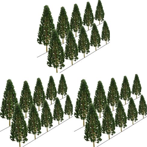 Garden Landscape Model Dark Green Pine Tree 5 Inch(130 MM) Model Scene Accessory for Making Architecture Sand Table and Station Platform Model, 10 PCS in Kuwait