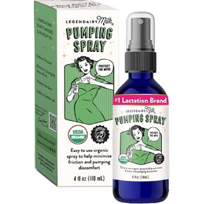 Legendairy Milk Pumping Spray 4 oz., Helps Sore Nipples & Clogged Ducts, Organic Lubricant for Breast Shields and Flanges, Vegan Breast Pump Spray, Natural & Lanolin-Free, Made in USA in Saudi Arabia