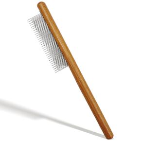 Solid Wood Pet Comb – Fine-Tooth Grooming Tool for Dogs, Cats, and Rabbits, Comfortable Grip and Safe for Skin in Saudi Arabia