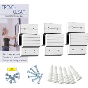 Heavy Duty French Cleat Hanger 12 inch - Z Bar Hanger Wall Mounting Brackets,French Cleat Picture Hanger French Cleat Wall Mount for Hanging Frame,Mirror,Whiteboard,Float Cabinet Shelf,Décor in Saudi Arabia