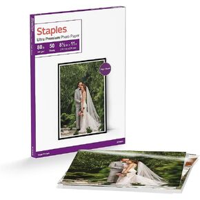 Staples 518973 Ultra Premium Glossy Photo Paper 8.5-Inch X 11-Inch 50/Pack (19891-Cc) in Saudi Arabia