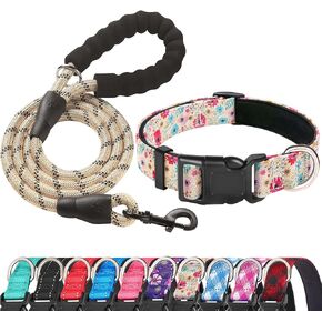 Ladoogo Reflective Dog Collar Padded with Soft Neoprene, Medium, Turquoise in Kuwait