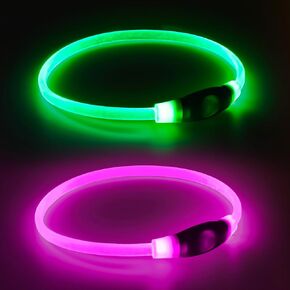 2 Packs Light Up Dog Collar, Kpuplol USB Rechargeable Dog Lights for Night in Kuwait