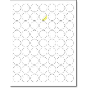 1" Round Matte White Sticker Label, Laser/Inkjet Printing - Letter Size, 30 Sheets in Saudi Arabia