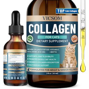 VICSOM Liquid Collagen for Cats, Cat Joint Supplement Drops, Joint & Coat in Kuwait