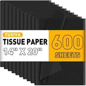 TUXIYA 200 PCS Black Tissue Paper Bulk,14"X20" Tissue Paper for Gift Bags in Saudi Arabia