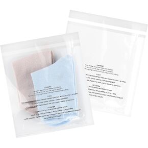 iMailer - 500 Pcs - 12" x 18" Poly Bags with Suffocation Warning Self Seal- Clear Shipping Bags 1.6 Mil for Clothing, Shirts, Packaging - Permanent Adhesive in Saudi Arabia