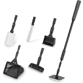 hygger Small Aquarium Cleaning Tools, 4 in 1 Fish Tank Cleaner Kit with Handle,Fish Net,Algae Scraper,Clean Brush,Flat Sponge in Kuwait