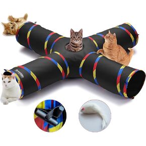 4 Way Cat Tunnels for Indoor Cats with Mouse Toy & Play Ball in Kuwait