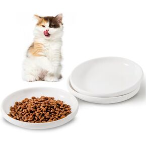 3 PCS Ceramic Cat Bowls, 5.5 in Pet Bowl Cat Dishes for Food and Water, Small Dog Dish(Purple) in Kuwait