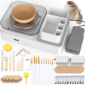 Skirfy Pottery Wheel for Adults Kids,Complete Pottery Set for Beginners with 6.3" Turntable with Two-Way Rotation,Craft Kits Toys Birthday Gifts for Boys Girls(Red) in Saudi Arabia