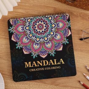 Mandala Coloring Book for Adults Relaxation and Teens Stress Relief, Spiral Coloring Book for Women, Hard Cover Spiral Bound Mindfulness Stress-Free Patterns for Adult to Relax Relieve Anxiety Gifts in Saudi Arabia