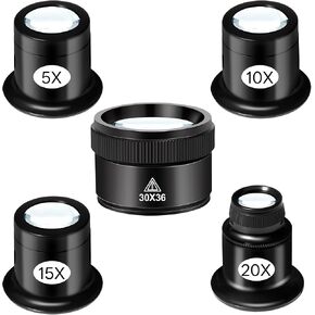 5 Pack Jewelers Loupe Magnifier Set, 5X 10X 15X 20X 30X in Kuwait