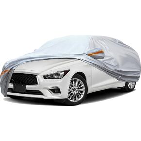 TUCAREST 6 Layers Full Car Cover for Sedan/Wagon/Coupe/Hatchback - Waterproof, Insulated, Anti-UV, Snow-Proof, Hail-Resistant, Anti-Wind, All-Weather, Thickened Protection, up to 191 in in Saudi Arabia