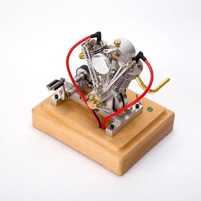 Mini Motorcycle Engine, MUSA Hoglet V-Twin Engine Mini 4-Stroke V2 Gasoline Engine Internal Combustion Model Realistic Motorcycle Kickstart (RTR Version/Silver) in Saudi Arabia
