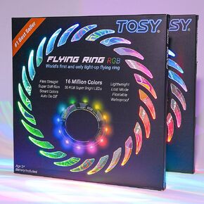 TOSY Flying Ring - 12 LEDs, Super Bright, Lost Mode, Auto Light Up, Safe & Soft, Waterproof, Lightweight, Birthday, Camping Toy, Easter Gift for Kid/Boy/Girl in Kuwait