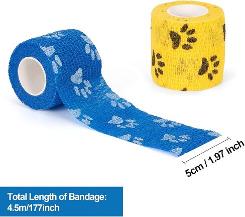 Pet Vet Wrap for Dogs Self Adhesive Bandage Wrap for Horse Cat Wound Care Cohesive Bandages Self Adherent Elastic Bandage Sports Tapes First Aid Tape 6 Rolls 2 inch in Kuwait
