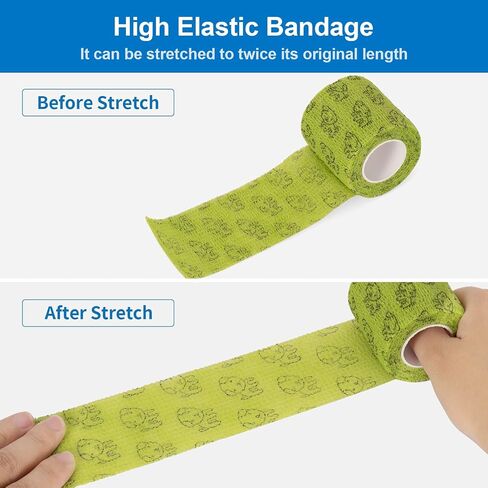 Pet Vet Wrap for Dogs Self Adhesive Bandage Wrap for Horse Cat Wound Care Cohesive Bandages Self Adherent Elastic Bandage Sports Tapes First Aid Tape 6 Rolls 2 inch in Kuwait