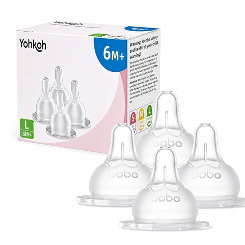 Nipples with Automatic Flow Lock, 100% Natural Feel, Soft Silicone, BPA-Free (0m+, S, 4 counts) in Kuwait